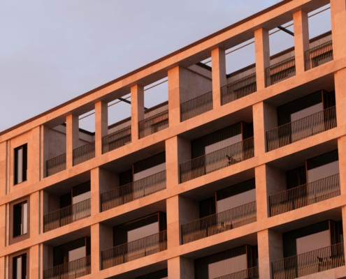 Moderne Häuserfront in Europa