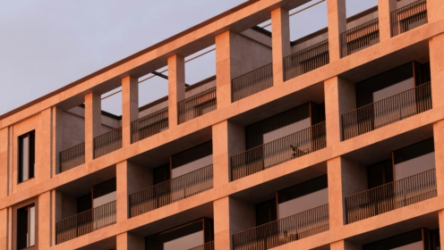 Moderne Häuserfront in Europa